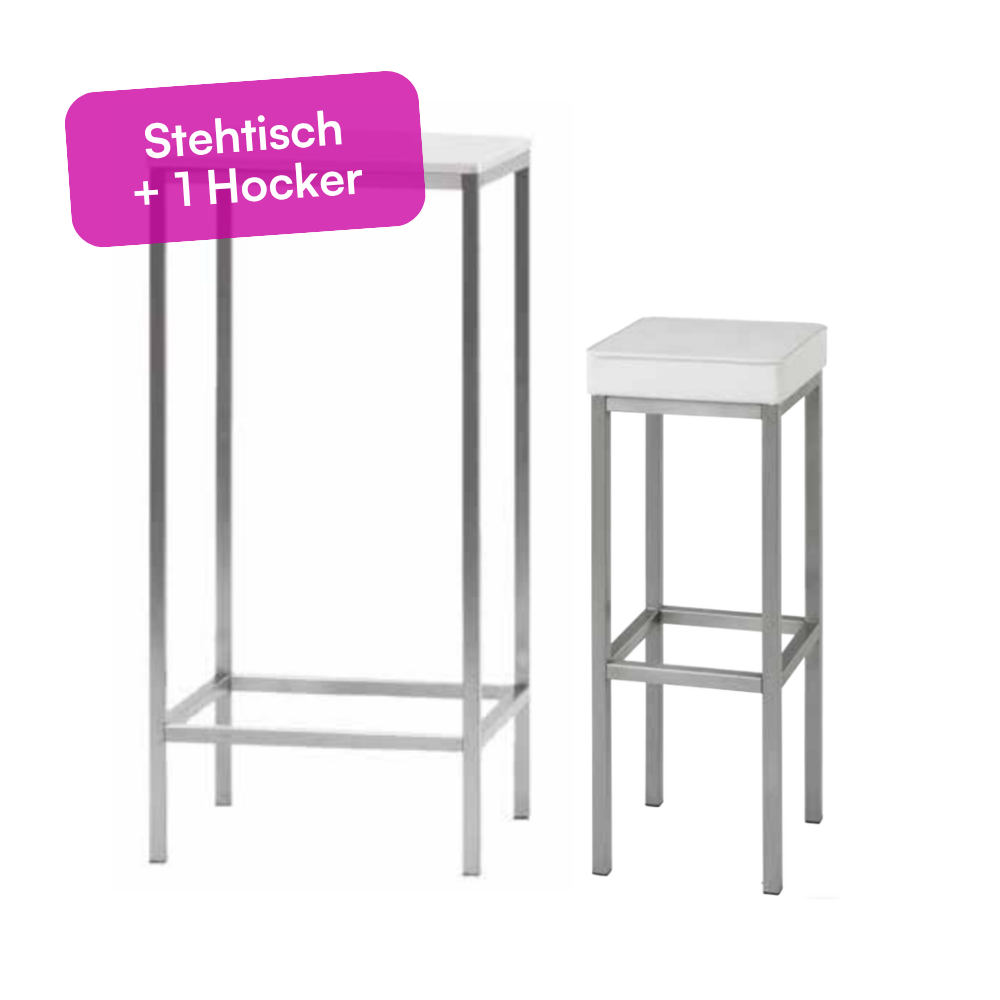 Miete Set Stehtisch + 1 Hocker